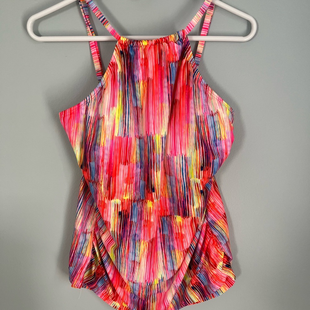 Vibrant Multicolor Pleated Tankini Top by Venus